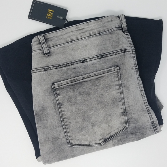 Lucky & Blessed L&B Gray Acid Wash Flare Jeans - Picture 10 of 11